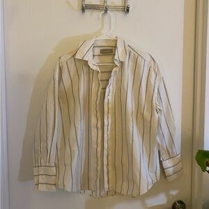 Everlane The Oversized Poplin Shirt Size XS, White Striped Button Down